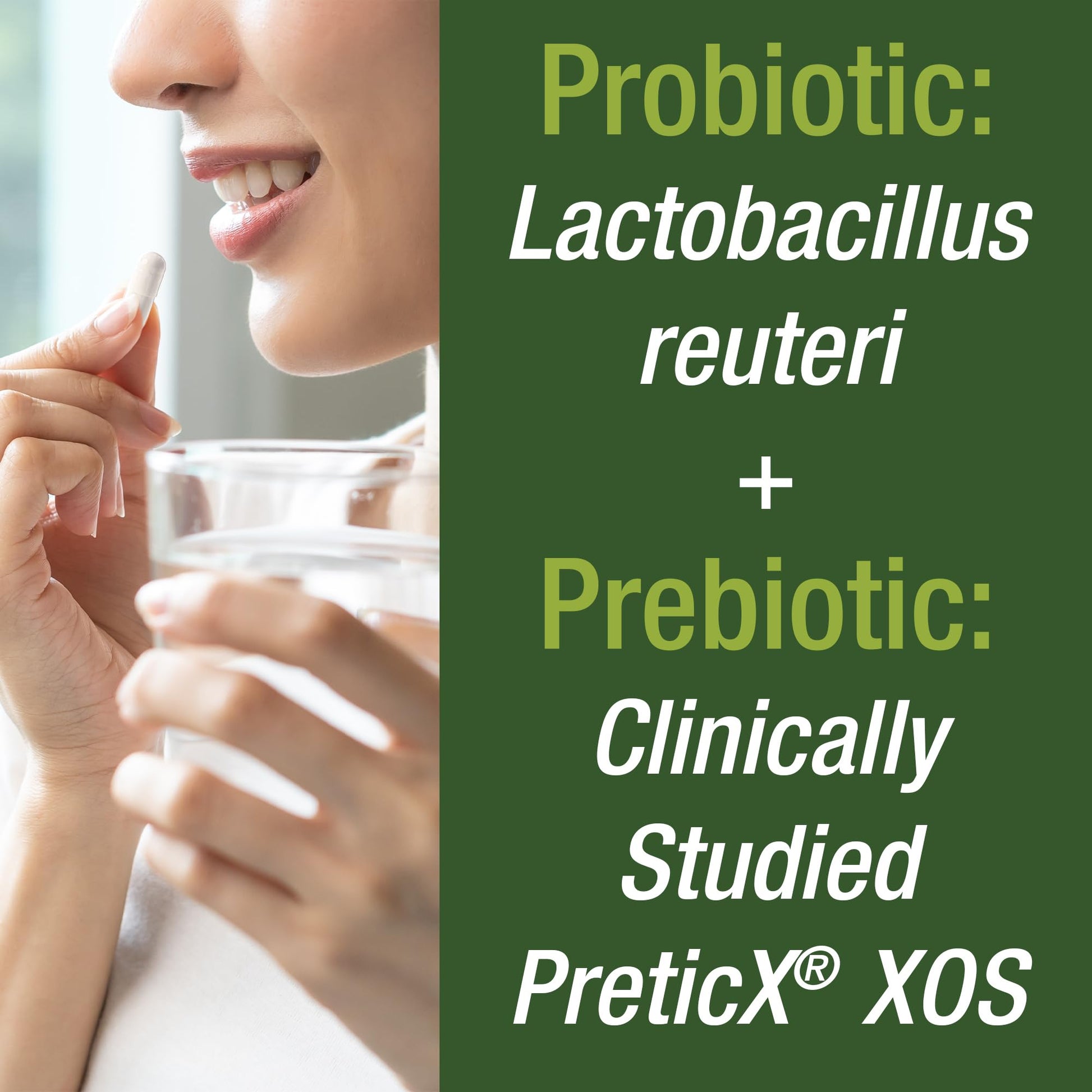 Lactobacillus Reuteri 50 Billion CFU Probiotics with Clinically Studied PreticX® XOS Prebiotic. L Reuteri Probiotic Capsules Supplement for Gut Health and Digestive Support. for Both Women & Men - Maple Wellness Supplements