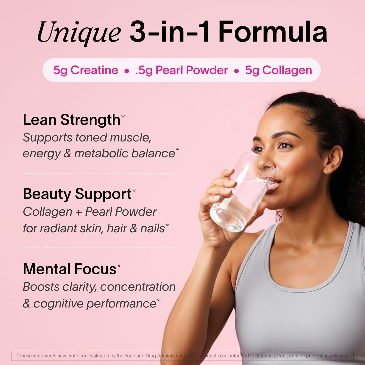 Ladywell Creatine Pearl Complex | 3-in-1 Formula for Women | Creatine Monohydrate, Collagen & Pearl Powder | Supports Energy, Skin Health, Mental Clarity, Metabolism & Lean Muscle | 30 Servings - Maple Wellness Supplements