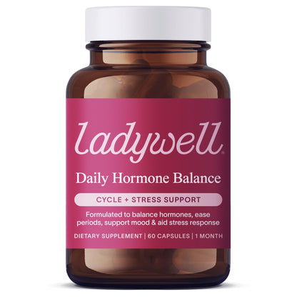 Ladywell Daily Hormone Balance Capsules | Natural Cycle Support for Women | Supports Mood, Bloating, Cramps, Skin Health & Cravings | with Chasteberry, B Vitamins, Ashwagandha, Saffron & More | 60 Ct - Maple Wellness Supplements