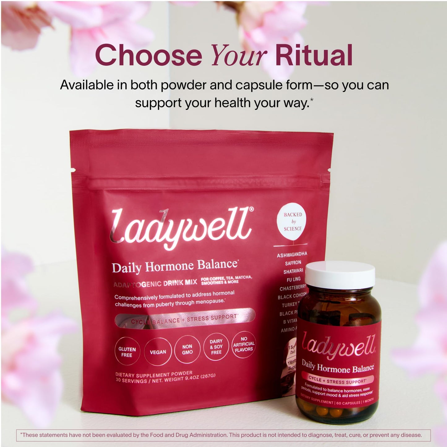 Ladywell Daily Hormone Balance Powder | Natural Cycle Support for Women | Supports Mood, Bloating, Cramps, Skin Health & Cravings with Chasteberry, B Vitamins, Ashwagandha, Saffron + | 30 Servings - Maple Wellness Supplements