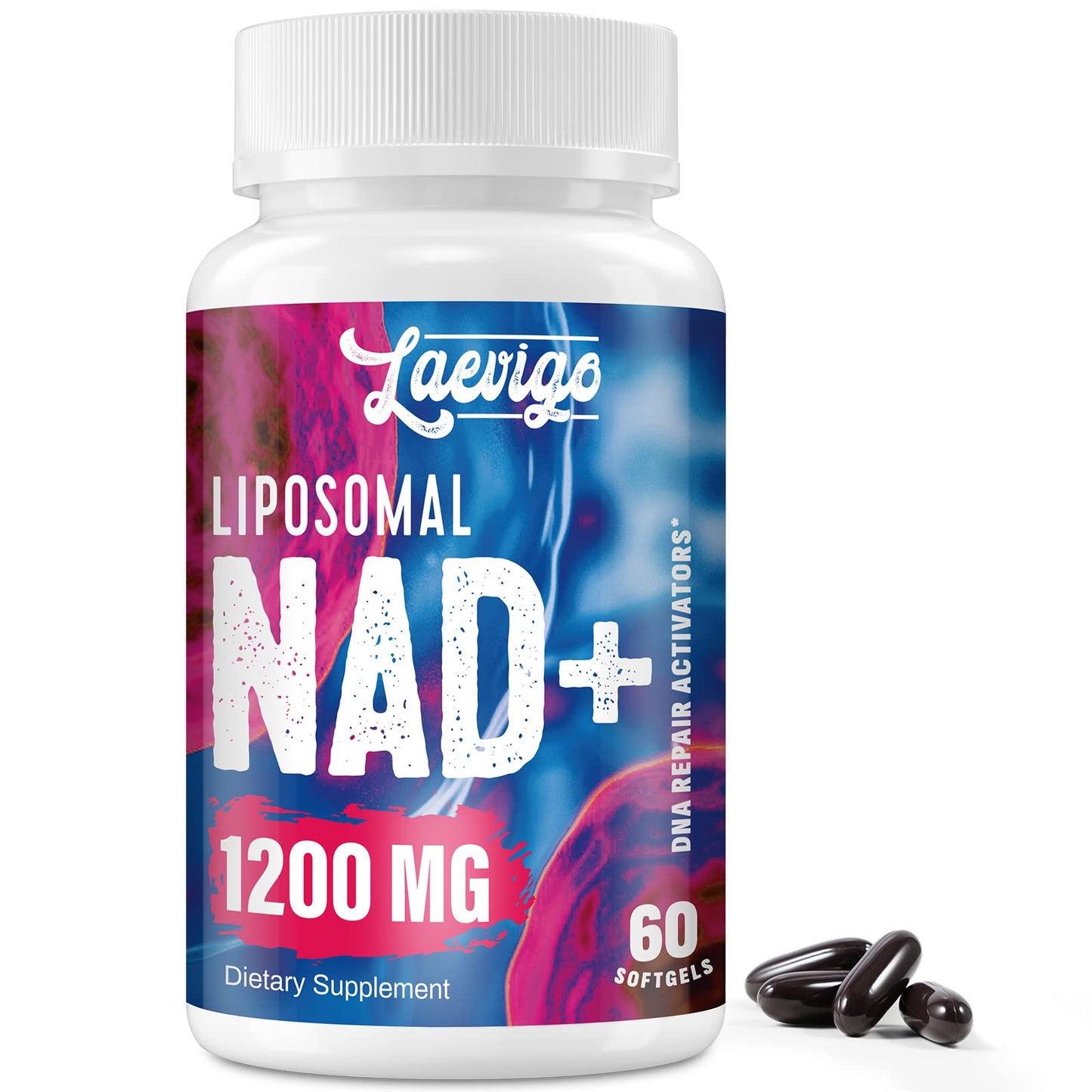 Laevigo Liposomal NAD+ Supplement 1200mg High Absorption, Cellular Energy & Mitochondrial Support, NAD Plus for Longevity & Vitality, Anti-Aging Formula, 60 Softgels - Maple Wellness Supplements