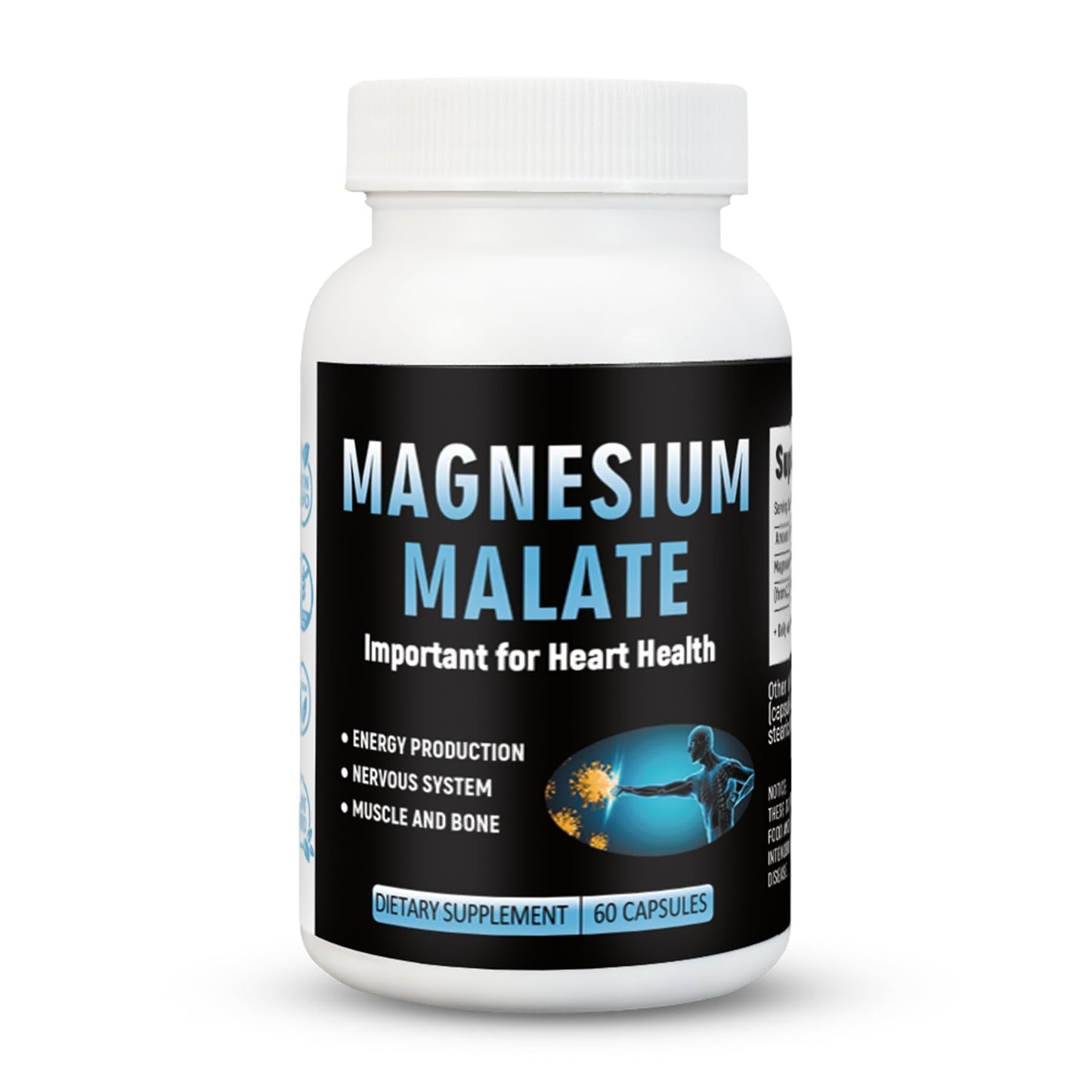 Laicuherb Magnesium Capsules for Bone and Muscle Health, 500 mg Magnesium Supplement, 60 Count, Vegetarian Capsules - Maple Wellness Supplements