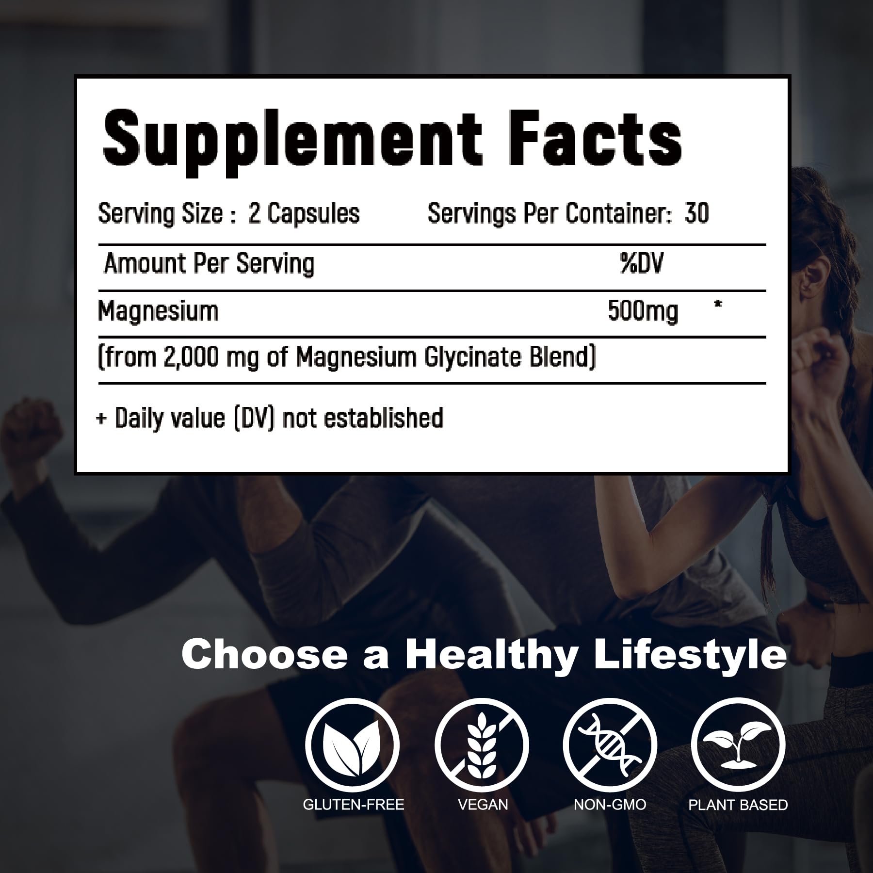 Laicuherb Magnesium Capsules for Bone and Muscle Health, 500 mg Magnesium Supplement, 60 Count, Vegetarian Capsules - Maple Wellness Supplements