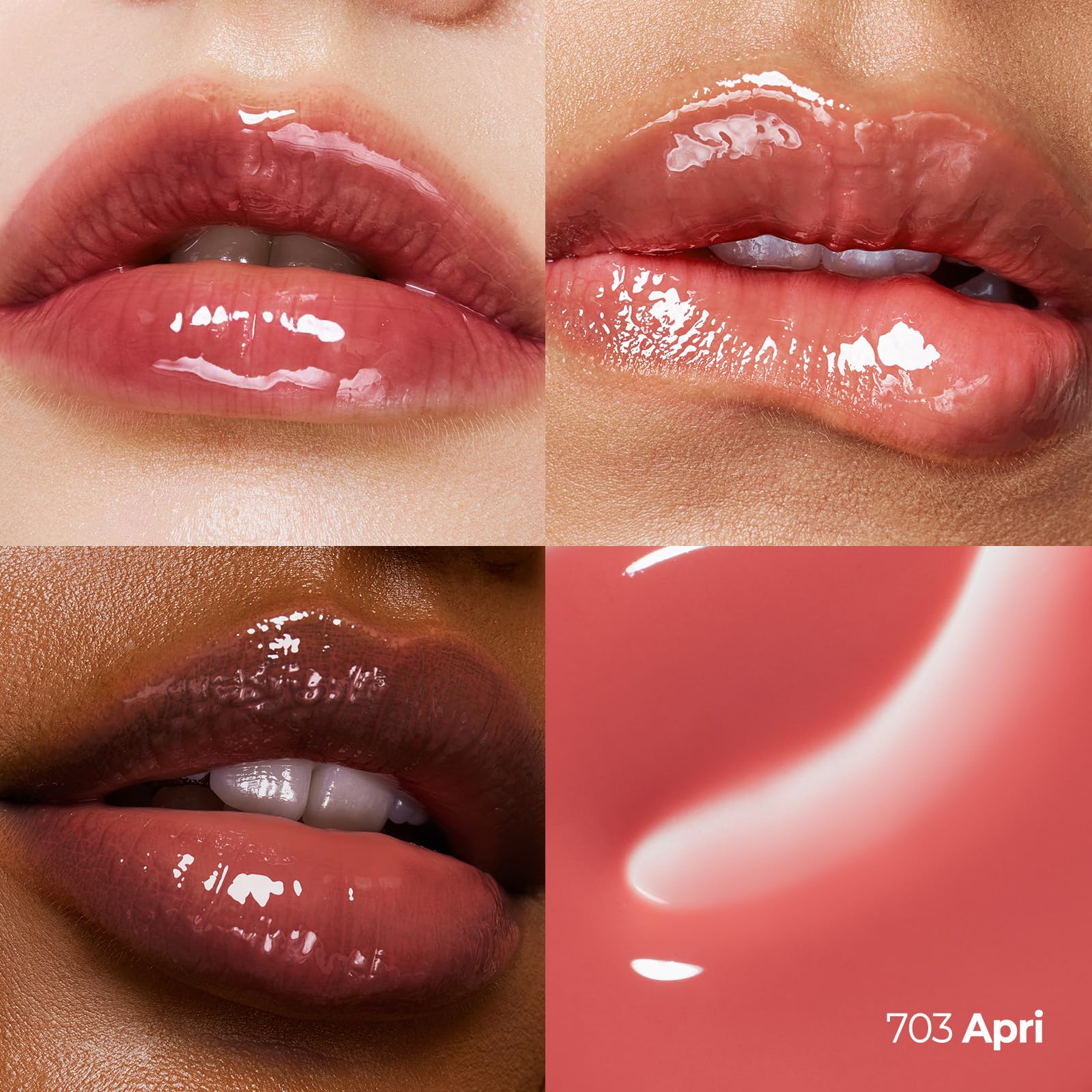 Laka Fruity Lip Glotioner, 10ml/0.33 fl.oz, Lip Gloss with High Shine Vivid Colors, Jelly tip for Hygienic & Easy Application, K-Beauty (703 Apri) - Maple Wellness Supplements