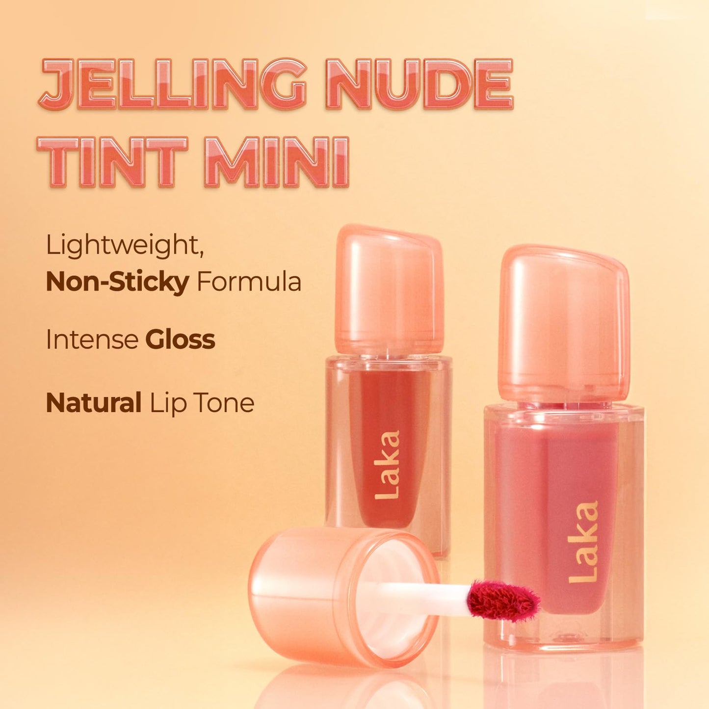 Laka Jelling Nude Gloss, Sheer Hydrating Lip Oil with No Stain, Non-Sticky, Nourishing Gloss for a Glowy Look, K-Beauty (301 Figring, 1.9g/0.07oz) - Maple Wellness Supplements
