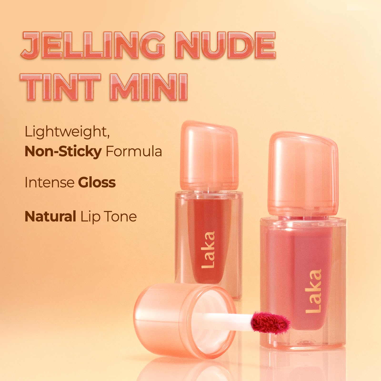 Laka Jelling Nude Gloss, Sheer Hydrating Lip Oil with No Stain, Non-Sticky, Nourishing Gloss for a Glowy Look, K-Beauty (301 Figring, 1.9g/0.07oz) - Maple Wellness Supplements