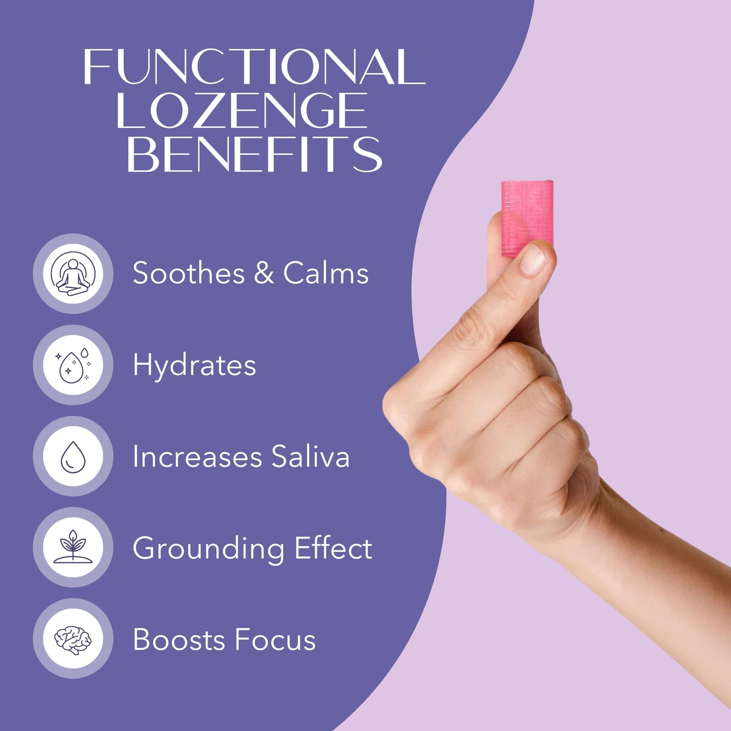 Laki Naturals Lavender Chamomile Calm Mood Functional Herbal Lozenges (14ct) Throat & Calming Hard Candies with Magnesium, Ashwagandha, California Poppy & Valerian. Vegan, Sugar Free, Gluten Free - Maple Wellness Supplements