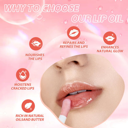 LANGMANNI Moisturizing Lip Oil,No-Sticky Lip Gloss Lip Balm Lip Care,Fruit Flavoured Lip Oil For Dry Lip's Moisturizing Hydrating And Nourishing ((Strawberry)) - Maple Wellness Supplements