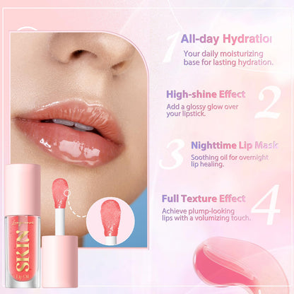 LANGMANNI Moisturizing Lip Oil,No-Sticky Lip Gloss Lip Balm Lip Care,Fruit Flavoured Lip Oil For Dry Lip's Moisturizing Hydrating And Nourishing ((Strawberry)) - Maple Wellness Supplements