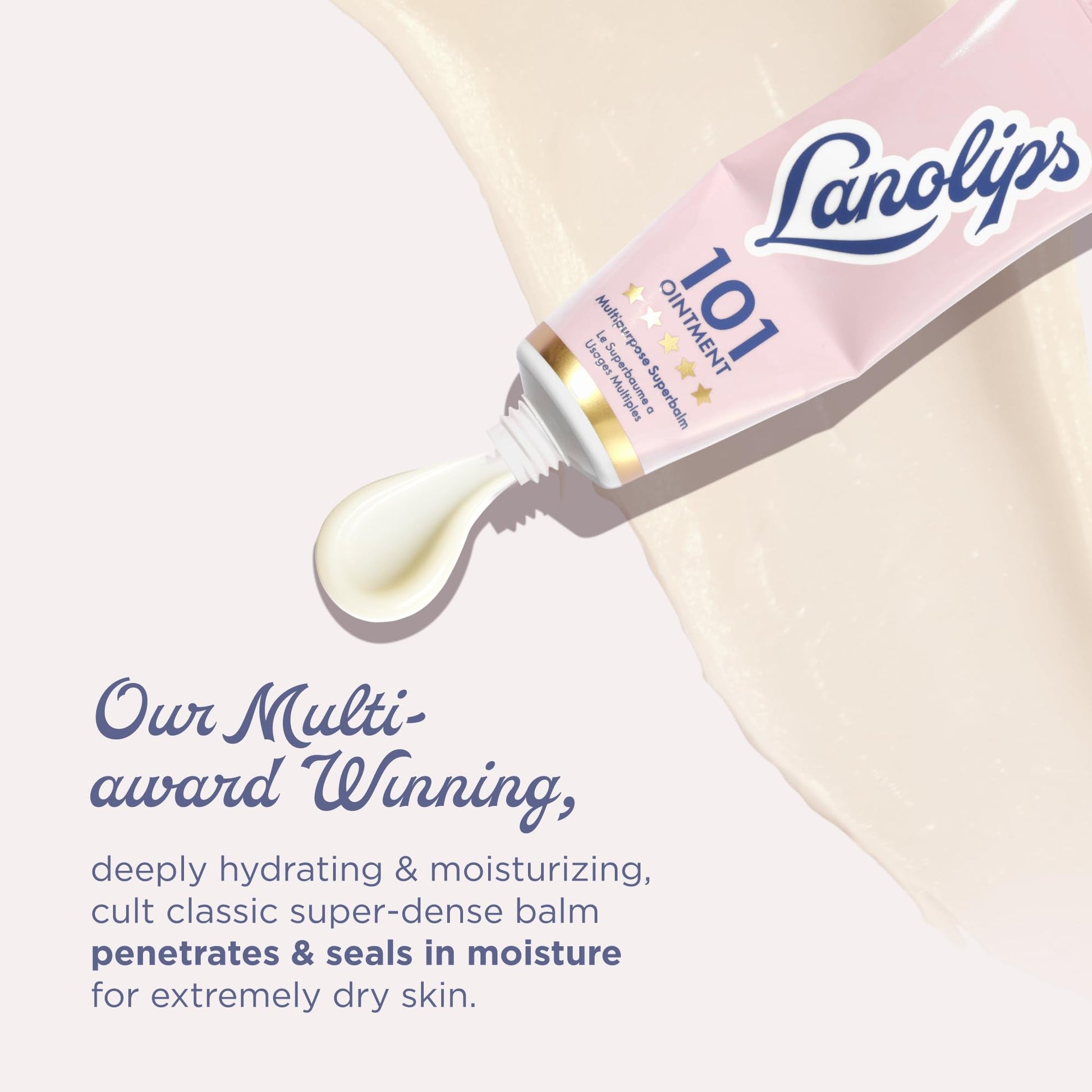 Lanolin 101 Multipurpose Ointment - Lanolin Lip Balm & Healing Ointment for Skin Barrier Repair - Moisturizer for Dry Lips, Cuticles & Elbows - No Petroleum Formula - Original Superbalm (0.52 oz) - Maple Wellness Supplements