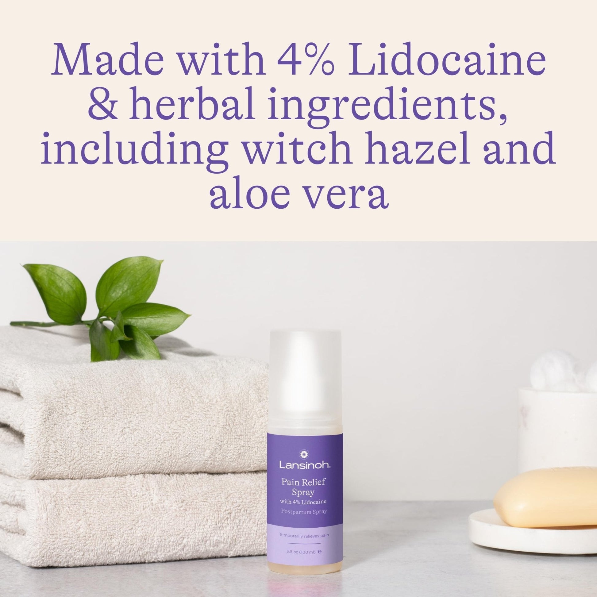 Lansinoh 4% Lidocaine Perineal Spray, Pain Relief for Postpartum Care, 3.5 Ounces - Maple Wellness Supplements
