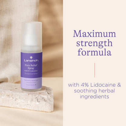 Lansinoh 4% Lidocaine Perineal Spray, Pain Relief for Postpartum Care, 3.5 Ounces - Maple Wellness Supplements
