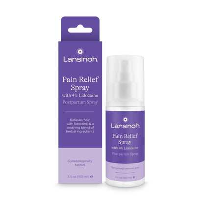 Lansinoh 4% Lidocaine Perineal Spray, Pain Relief for Postpartum Care, 3.5 Ounces - Maple Wellness Supplements