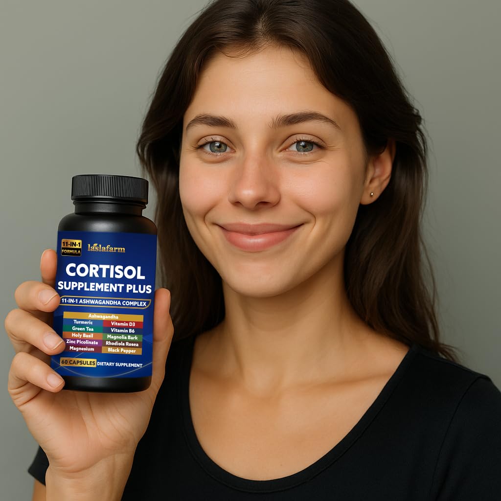 laslafarm 11in1 Cortisol Plus Supplement, 11in1 Ashwagandha and Natural Herbal Complex Vitamin Blend for Daily Mood, Focus and Sleep, Suitable for Women and Men 60 Capsules - Maple Wellness Supplements