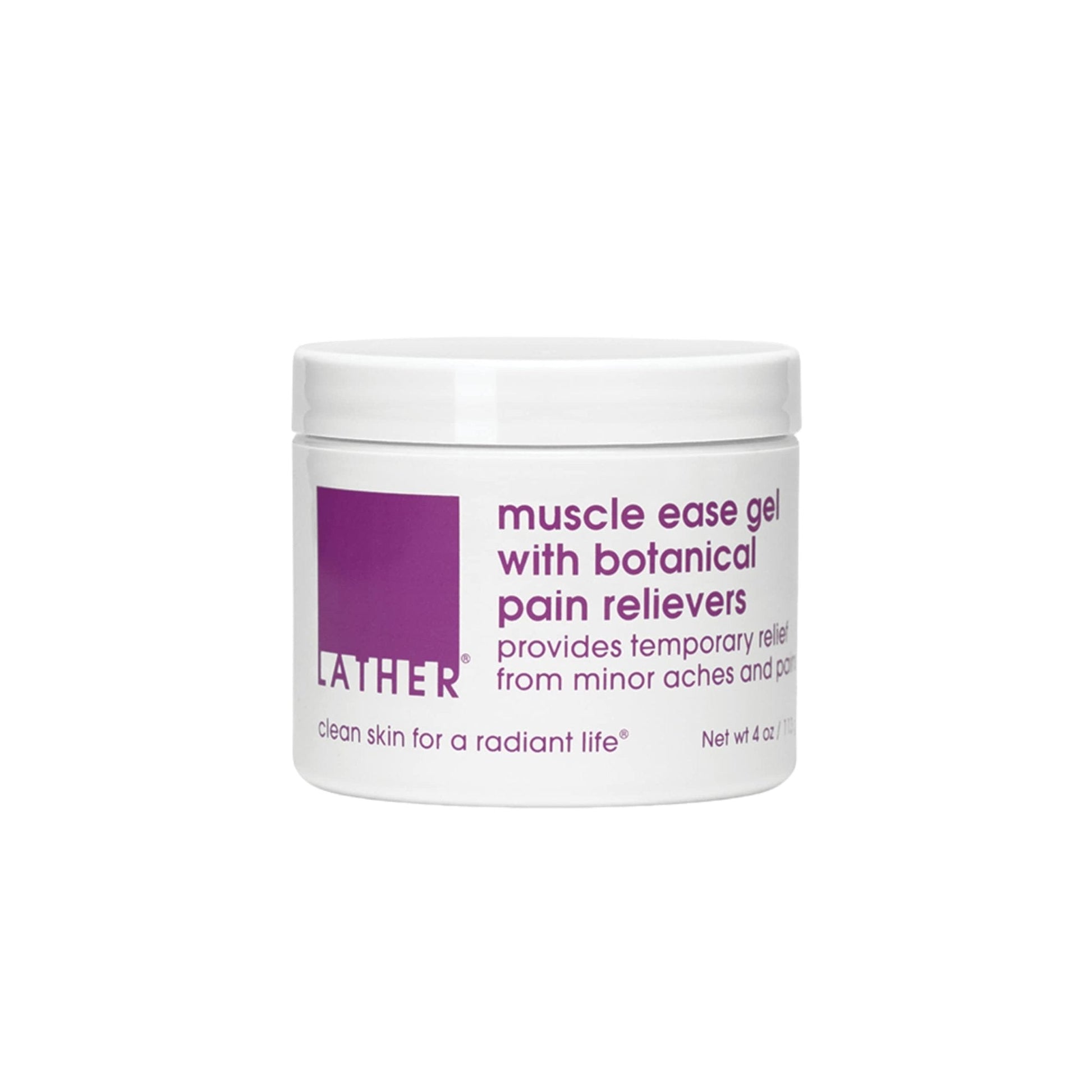 LATHER Muscle Pain Relief Gel - Muscle Therapy to Aid Muscle Soreness - Fast Acting Gel with Menthol Helps Ease Back Pain Relief, Neck Pain Relief, Knee Pain Relief, Lower Back Pain Relief - 4 Oz - Maple Wellness Supplements