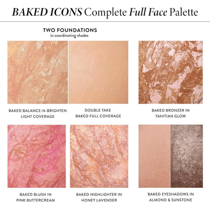 LAURA GELLER Baked Icons Complete Full Face Palette, Light | All-in-One Makeup Palette with Baked Foundations, Blush, Bronzer, Highlighter, Eyeshadows | Coverage for Mature Skin | Travel-Friendly - Maple Wellness Supplements