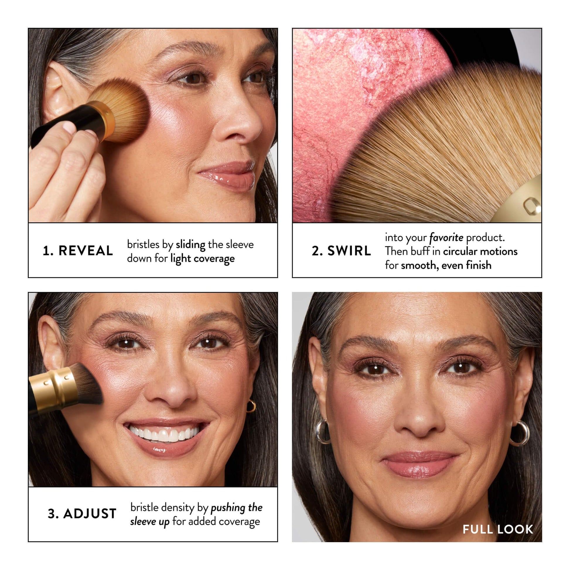 LAURA GELLER NEW YORK Cosmetic Professional Makeup Brushes - Cruelty-Free 02 Retractable Angled Kabuki Brush - Maple Wellness Supplements