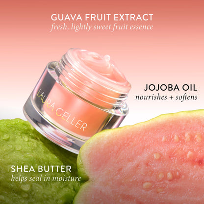 LAURA GELLER NEW YORK Hydrating Lip Mask – Deep Moisture Lip Treatment for Dry, Chapped Lips with Jojoba Oil & Shea Butter – Includes Applicator – Guava - Maple Wellness Supplements
