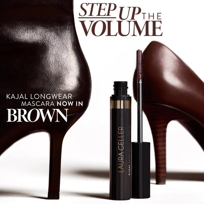 LAURA GELLER NEW YORK Kajal Longwear Mascara, Brown - Lengthening, Defining, Curling, Buildable Formula Eye Makeup - Natural Look for Everyday - Maple Wellness Supplements