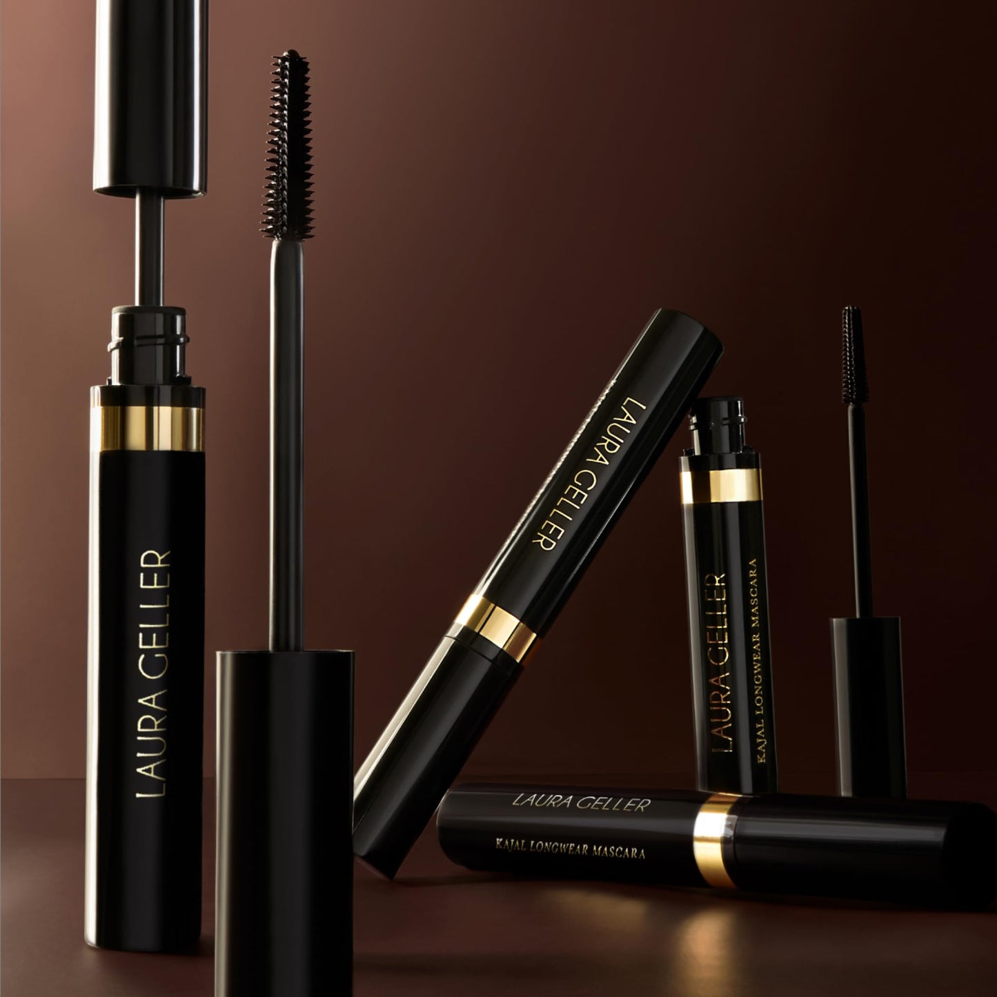 LAURA GELLER NEW YORK Kajal Longwear Mascara, Brown - Lengthening, Defining, Curling, Buildable Formula Eye Makeup - Natural Look for Everyday - Maple Wellness Supplements