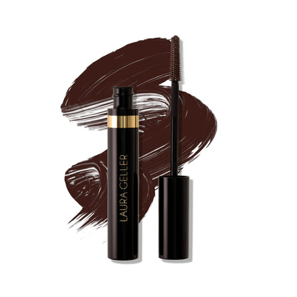 LAURA GELLER NEW YORK Kajal Longwear Mascara, Brown - Lengthening, Defining, Curling, Buildable Formula Eye Makeup - Natural Look for Everyday - Maple Wellness Supplements