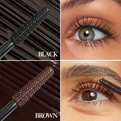 LAURA GELLER NEW YORK Kajal Longwear Mascara, Brown - Lengthening, Defining, Curling, Buildable Formula Eye Makeup - Natural Look for Everyday - Maple Wellness Supplements
