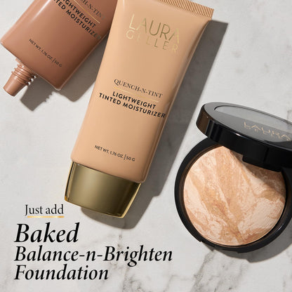 LAURA GELLER NEW YORK Quench-n-Tint Tinted Moisturizer - Sheer to Light Buildable Coverage - Natural Glow Finish - Lightweight Formula - Maple Wellness Supplements
