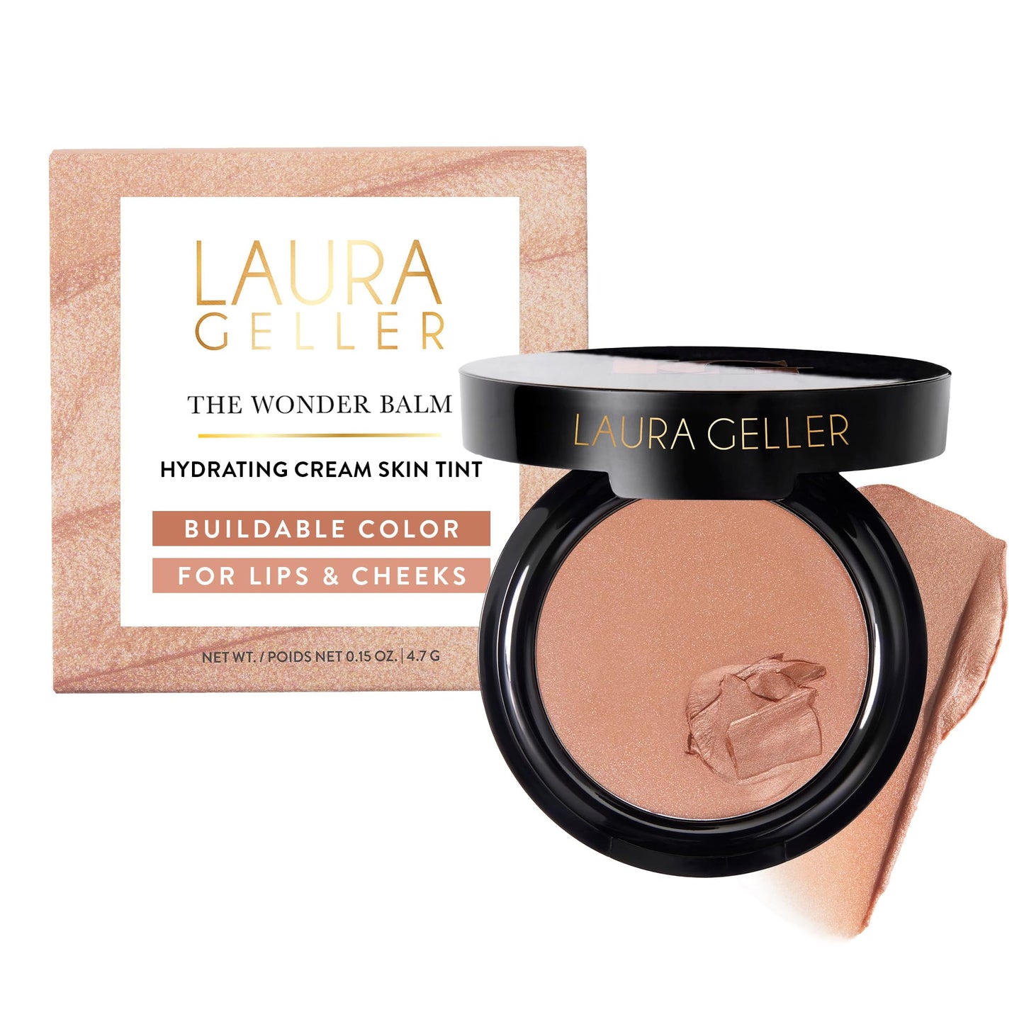 LAURA GELLER NEW YORK The Wonder Balm Cream Illuminator - Hydrating Weightless Subtle Hint of Color + Glow for Mature Skin - Vegan Squalane - Apply to Cheeks & Lips (01 Nice-n-Natural) - Maple Wellness Supplements
