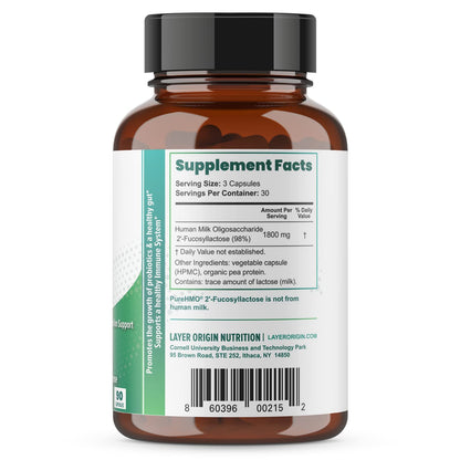 Layer Origin PureHMO Human Milk Oligosaccharide (HMO 2'-FL) Prebiotic Fiber - Feed 180 Billion Probiotics/Serving, 30-Day Supply - Maple Wellness Supplements