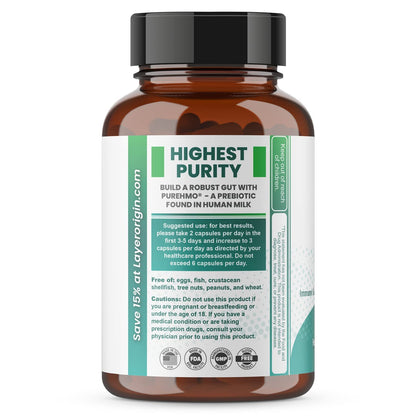 Layer Origin PureHMO Human Milk Oligosaccharide (HMO 2'-FL) Prebiotic Fiber - Feed 180 Billion Probiotics/Serving, 30-Day Supply - Maple Wellness Supplements