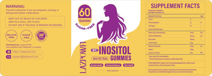 Lazpowfi Myo-Inositol & D-Chiro Inositol,Inositol Gummies with Vitamin D3, Magnesium Glycinate, Omega-3, Folate & Zinc, Inositol Supplement Menstrual Cycle for Women-40:1 Ratio-30 Day Supply - Maple Wellness Supplements