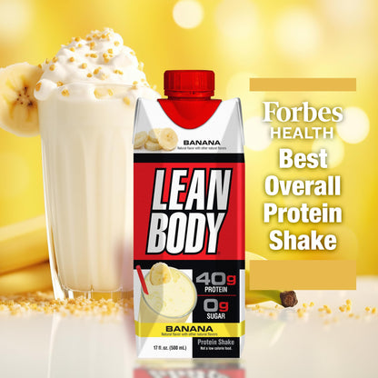 Lean Body Ready-to-Drink Banana Protein Shake, 40g Protein, Whey Blend, 0 Sugar - Maple Wellness Supplements