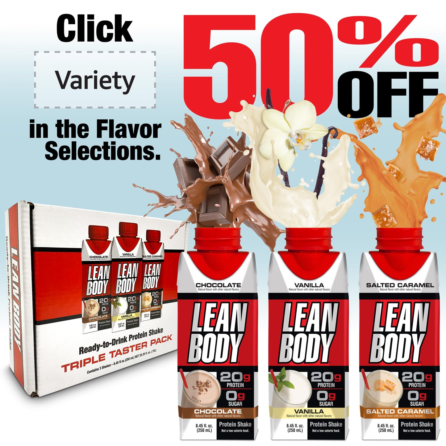 Lean Body Ready-to-Drink Salted Caramel Protein Shake, 40g Protein, Whey Blend - Maple Wellness Supplements