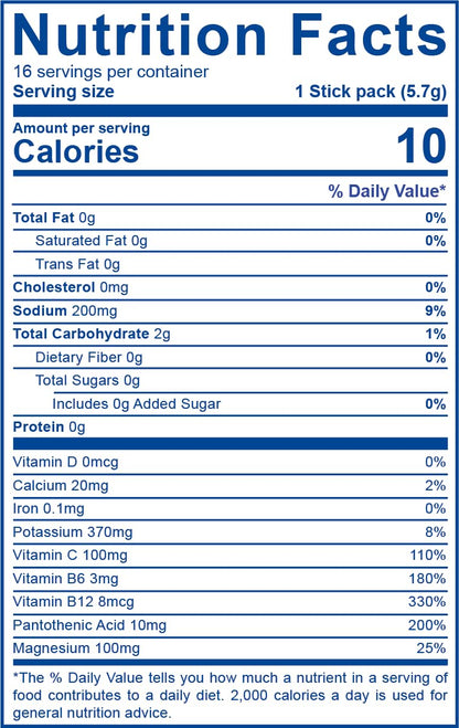 LEAN Hydration Daily Electrolyte Packets Drink Mix | Zero Calories, Zero Sugar Plus Vitamins, Minerals & More | 16 ct (Strawberry Kiwi Melon) - Maple Wellness Supplements