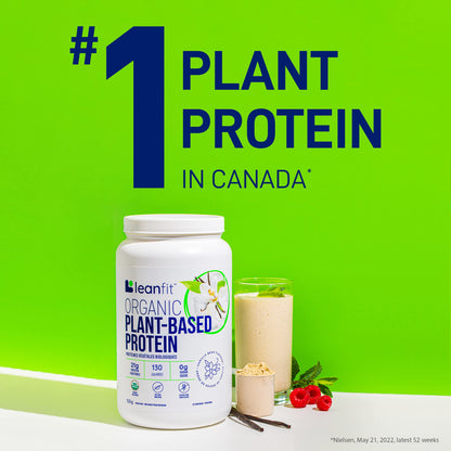 LeanFit Organic Plant-Based Protein, Natural Vanilla Flavor, 21g Vegan Protein, 19 Servings - Maple Wellness Supplements