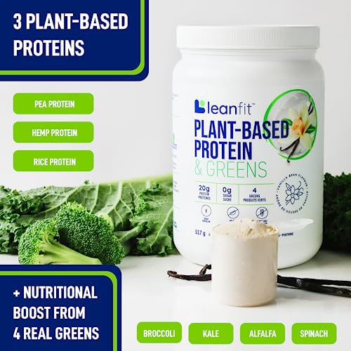 LeanFit Plant-Based Protein & Greens Natural Vanilla – 20g Plant Protein + 4 Leafy Greens - Maple Wellness Supplements
