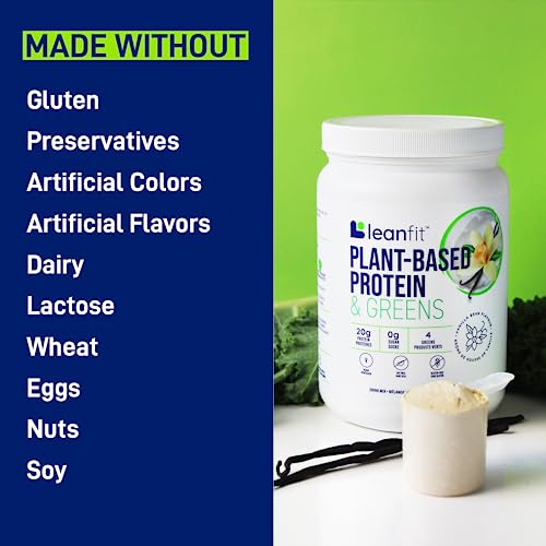 LeanFit Plant-Based Protein & Greens Natural Vanilla – 20g Plant Protein + 4 Leafy Greens - Maple Wellness Supplements