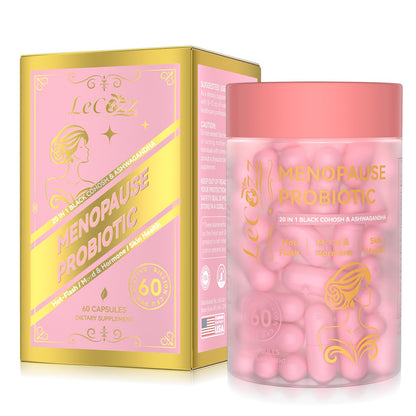 LeCozz Menopause Supplement for Women : Hormone-Free Probiotic with Black Cohosh & Ashwagandha Support for Hot Flashes Mood Balance & Skin Health 60 Capsules - Maple Wellness Supplements
