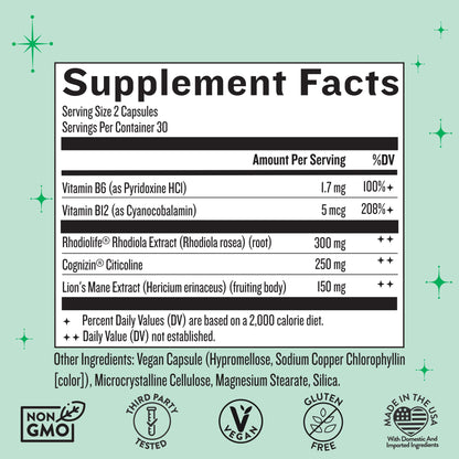 Legendairy Milk Clever Girl - Focus Supplement with Lion’s Mane & Citicoline - Nootropic Lions Mane Supplement for Memory, Focus & Mental Clarity, 30 Servings - Maple Wellness Supplements
