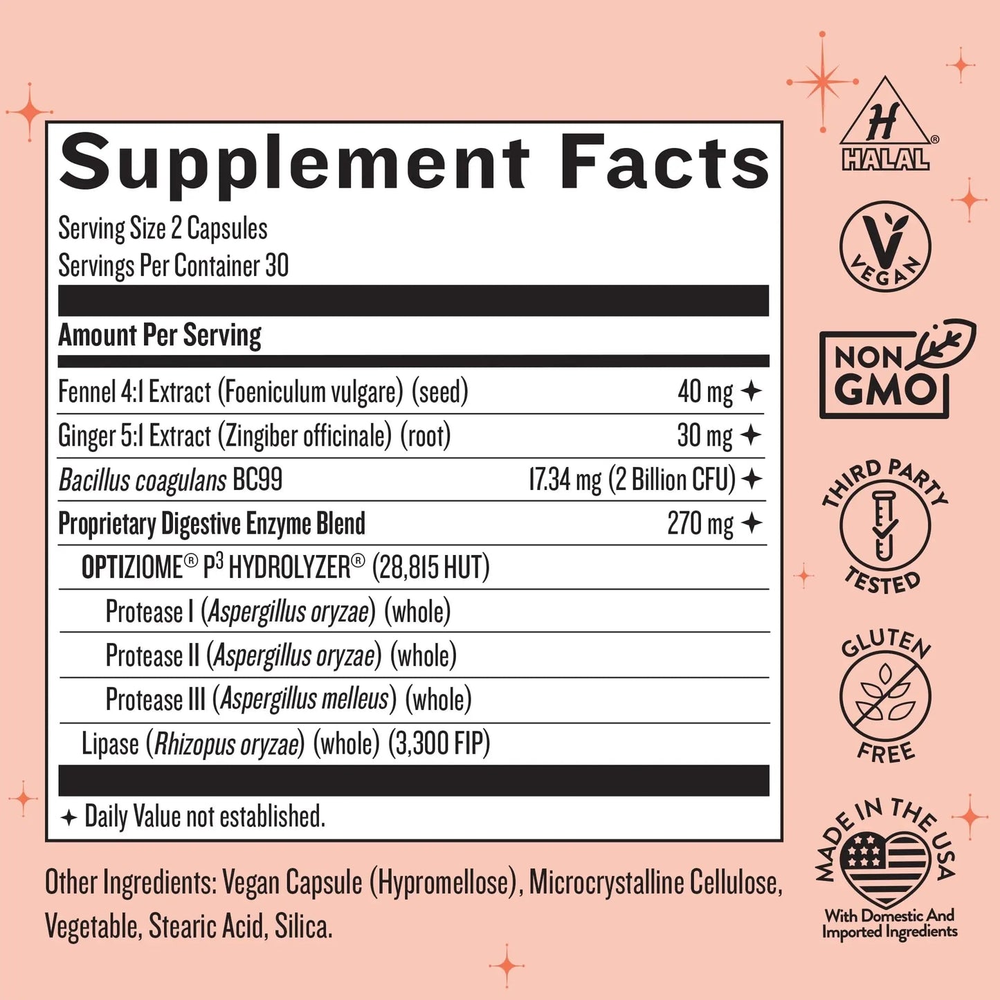 Legendairy Milk Digestive Enzymes for Women, Probiotics for Digestive Health, Gut Health Supplements, Bloating Relief for Women, Debloat Gas Relief w/Ginger & Fennel Bloat Baddie 60 Capsules - Maple Wellness Supplements