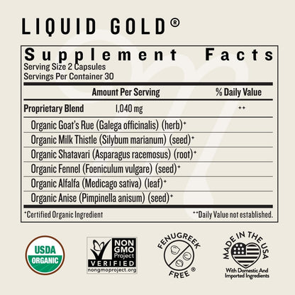 Legendairy Milk Liquid Gold Lactation Support | Lactation Supplement with Organic Goats Rue, Milk Thistle, Shatavari, Fennel, Alfalfa & Anise - Maple Wellness Supplements