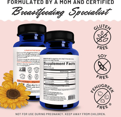 Legendairy Milk Sunflower Lecithin 1200mg, Lactation Support, Sunflower Lecithin Supplement for Clogged Milk Ducts - Maple Wellness Supplements