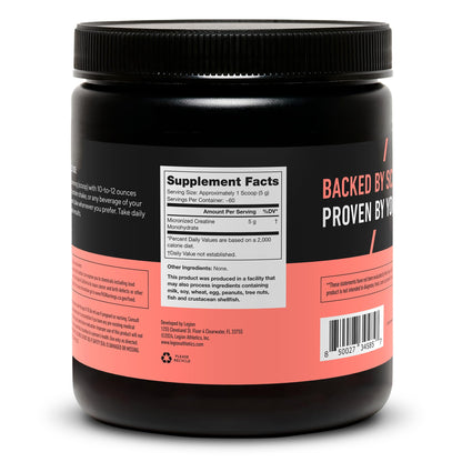 LEGION Micronized Creatine Monohydrate Supplement - Clean Creatine Powder for Muscle Gain & Post Workout Recovery - Micronized Creatine Supplement for Maximum - Maple Wellness Supplements