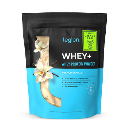 LEGION Whey+ Vanilla Whey Isolate Protein Powder from Grass Fed Cows - Low Carb - Maple Wellness Supplements