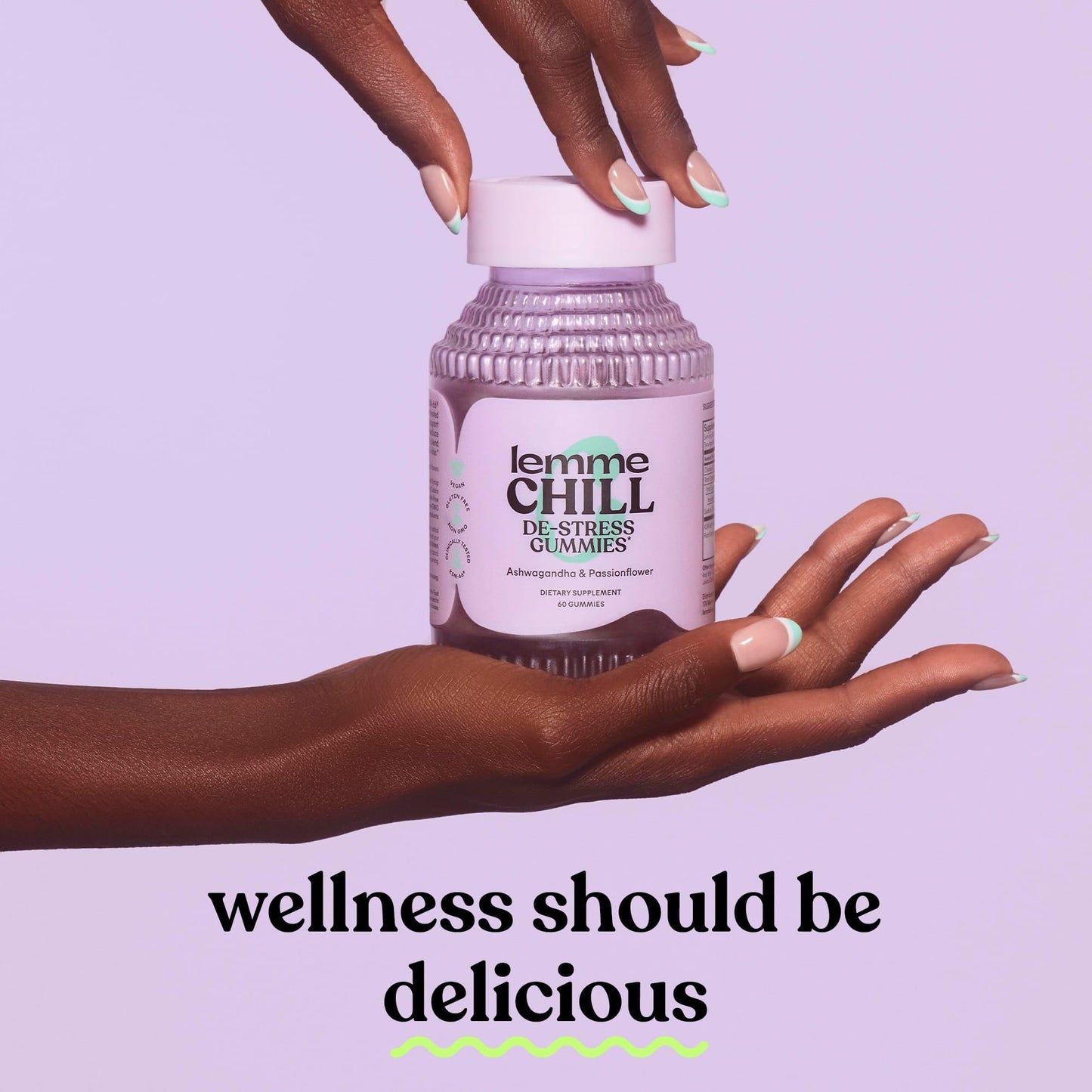 Lemme Chill Stress Relief Gummies with 300mg KSM-66 Ashwagandha, Lemon Balm, Passionflower & Goji to Support Relaxation, Healthy Cortisol & Sleep - Gluten-Free, Non-GMO, Mixed Berry (60 Count) - Maple Wellness Supplements
