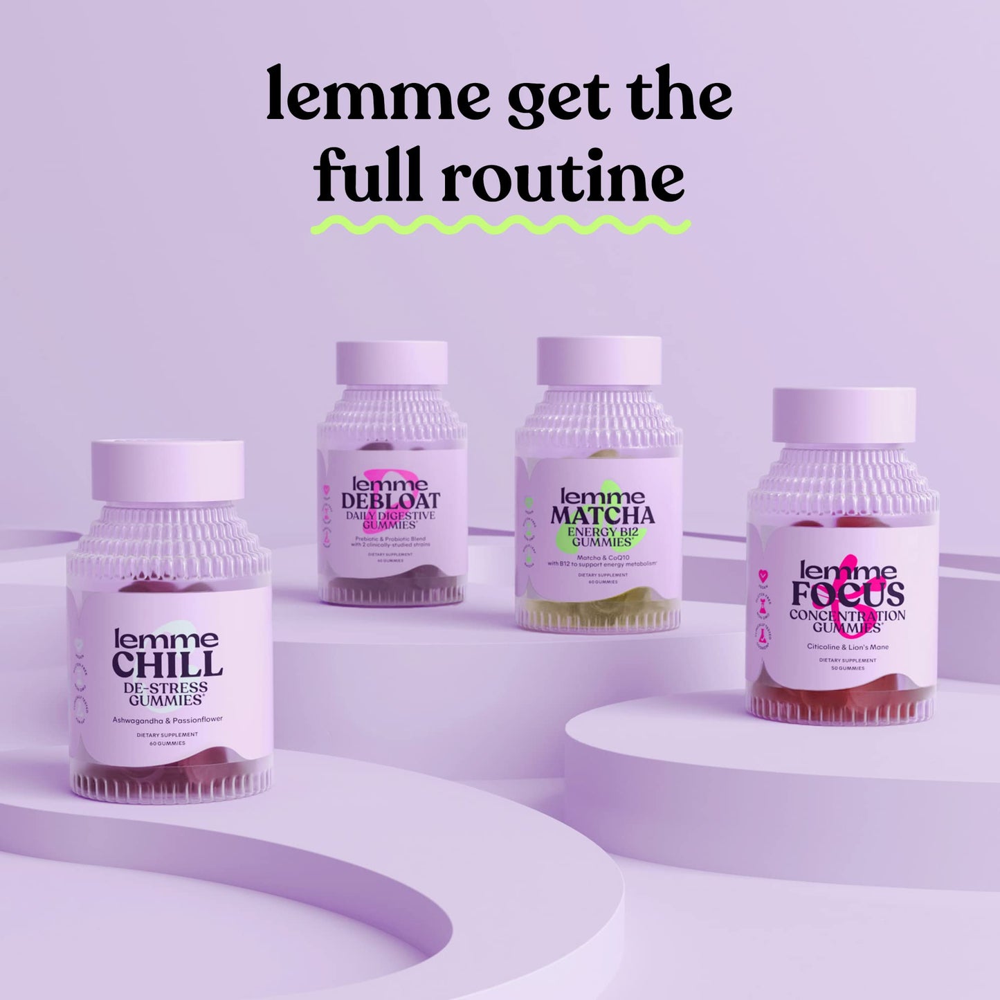 Lemme Chill Stress Relief Gummies with 300mg KSM-66 Ashwagandha, Lemon Balm, Passionflower & Goji to Support Relaxation, Healthy Cortisol & Sleep - Gluten-Free, Non-GMO, Mixed Berry (60 Count) - Maple Wellness Supplements