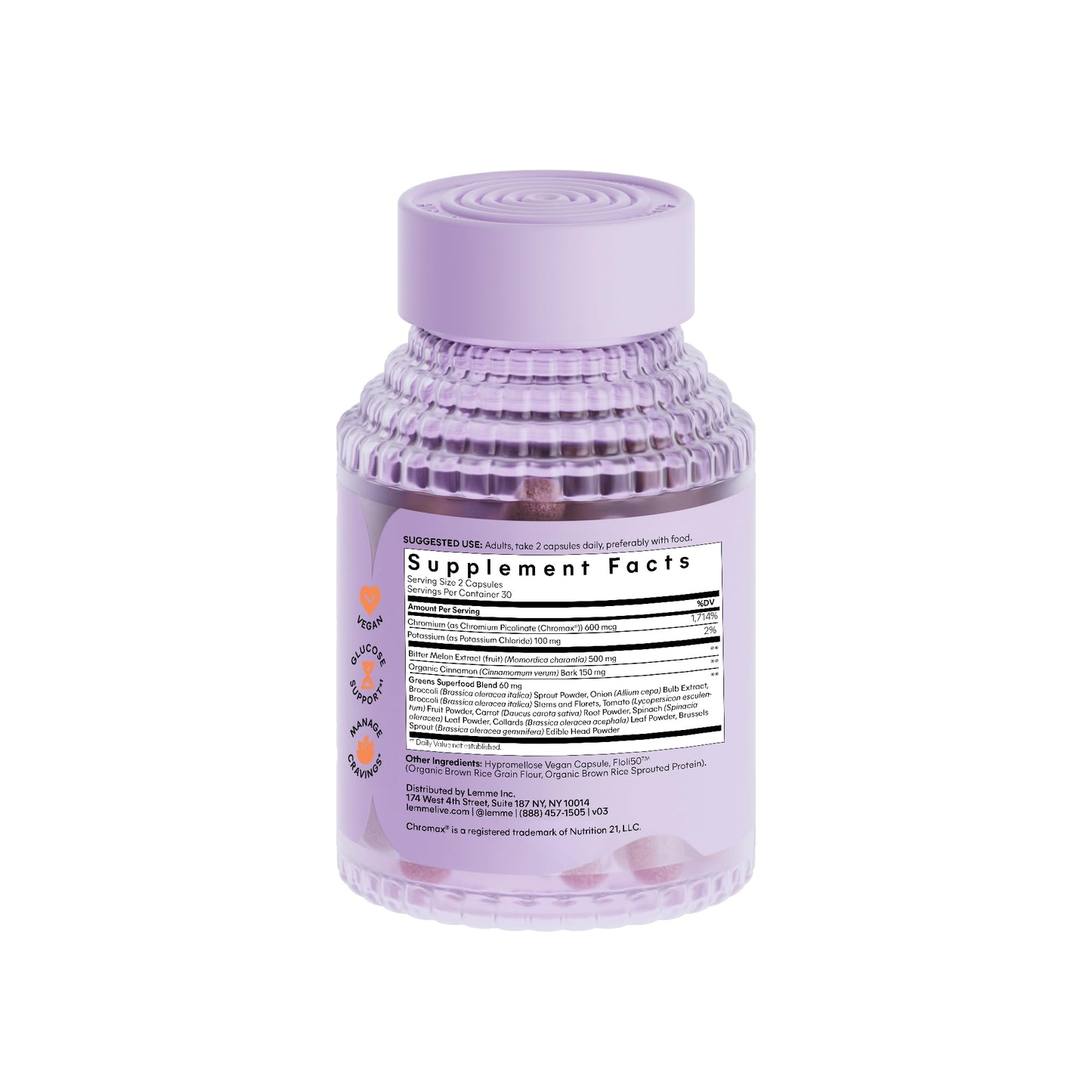Lemme Curb Cravings, Improve Carb Metabolism, Support Weight Management w/Clinically Studied Chromium Picolinate, Bitter Melon, Ceylon Cinnamon - Maple Wellness Supplements