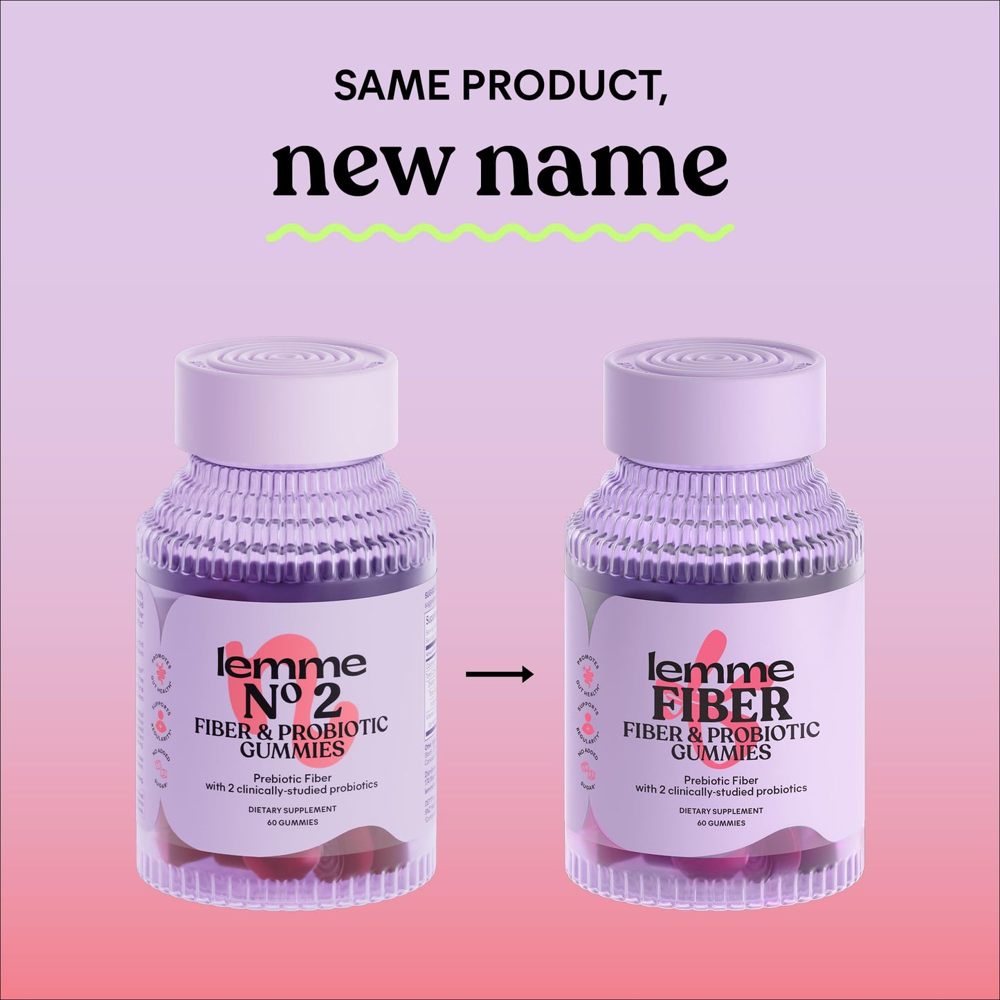 Lemme Fiber & Probiotic Gummies for Adults, Promotes Regularity & Digestive Health, No Sugar Added Strawberry Flavor, 4g Prebiotic Fiber & Clinically - Maple Wellness Supplements