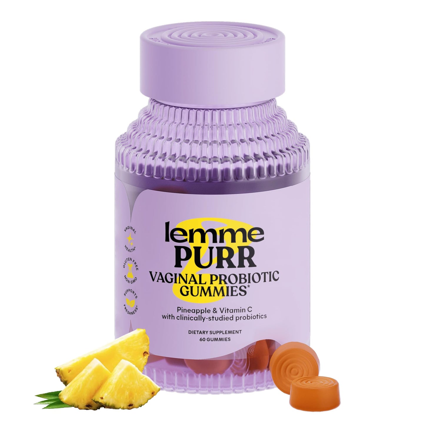Lemme Purr Vaginal Probiotic Gummies for Women - Balanced pH, Healthy Odor, Yeast Balance & Flora Support - Maple Wellness Supplements