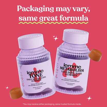 Lemme Tone Metabolism Gummies, Apple Cider Vinegar, Clinically Studied Chromium, B12, Ginger Root Extract, Promote Lean Body Mass - Maple Wellness Supplements